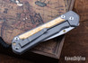 Chris Reeve Knives: Large Sebenza 31 - Glass Blasted Titanium - Box Elder Burl - CPM-MagnaCut - Drop Point - CR10HL034