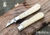 Great Eastern Cutlery: #93 - Tidioute - Johnny on the Spot Carver Knife - Smooth White Bone - Small Blade
