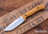 7Forge Knives:  Artemis Hunter - Sandstone Burlap - Black Canvas Micarta Liners - Brass Pins - 52100