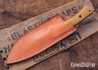7Forge Knives:  Artemis Hunter - Sandstone Burlap - Black Canvas Micarta Liners - Brass Pins - 52100