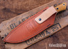 7Forge Knives:  Artemis Hunter - Sandstone Burlap - Black Canvas Micarta Liners - Brass Pins - 52100
