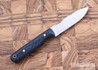 Riner Customs: 3.75" Paring Knife - Black Herringbone Micarta - Brass Pins - AEB-L - #2