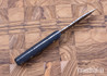 Riner Customs: 3.75" Paring Knife - Black Herringbone Micarta - Brass Pins - AEB-L - #2