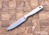 Riner Customs: 3.5" Paring Knife - White Canvas Micarta - Black Liners - Brass Pins - #2