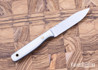 Riner Customs: 3.5" Paring Knife - White Canvas Micarta - Black Liners - Brass Pins - #2