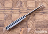 Riner Customs: 3.5" Paring Knife - White Canvas Micarta - Black Liners - Brass Pins - #2