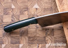 Riner Customs: 8" Serbian Chef Knife - Fern Frost Micarta - Black Liners - Brass Pins