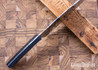 Riner Customs: 7.75" Serbian Chef Knife - Black Herringbone Micarta - Brass Pins- AEB-L