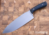 Riner Customs: 8.25" Chef Knife - Black Herringbone Micarta - Brass Pins