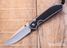 Chris Reeve Knives: Large Sebenza 31 - Glass Blasted Titanium - Bog Oak Inlay - CPM-MagnaCut - Drop Point - CR09IL007
