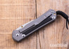 Chris Reeve Knives: Large Sebenza 31 - Glass Blasted Titanium - Bog Oak Inlay - CPM-MagnaCut - Drop Point - CR09IL015