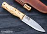 Casstrom: Lars Falt Bushcraft Knife - Sleipner Tool Steel - Scandi Grind - Curly Birch w/ Firesteel