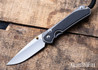 Chris Reeve Knives: Large Sebenza 31 - Glass Blasted Titanium - Bog Oak Inlay - CPM-MagnaCut - Drop Point - CR09IL022