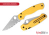 Spyderco: Paramilitary 2 Salt Lightweight - Compression Lock - Yellow FRN - CPM-MagnaCut - Serrated - C81SYL2