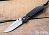 Chris Reeve Knives: Large Sebenza 31 - Glass Blasted Titanium - Bog Oak Inlay - CPM-MagnaCut - Drop Point - CR09IL039