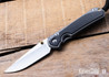 Chris Reeve Knives: Large Sebenza 31 - Glass Blasted Titanium - Bog Oak Inlay - CPM-MagnaCut - Drop Point - CR09IL047