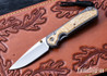 Chris Reeve Knives: Small Sebenza 31 - Glass Blasted Titanium - Box Elder Inlay - CPM-MagnaCut - Drop Point - CR07JL002