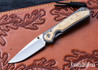 Chris Reeve Knives: Small Sebenza 31 - Glass Blasted Titanium - Box Elder Inlay - CPM-MagnaCut - Drop Point - CR07JL003