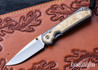 Chris Reeve Knives: Small Sebenza 31 - Glass Blasted Titanium - Box Elder Inlay - CPM-MagnaCut - Drop Point - CR07JL008