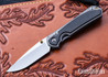 Chris Reeve Knives: Small Sebenza 31 - Glass Blasted Titanium - Bog Oak Inlay - CPM-MagnaCut - Drop Point - CR08JL004