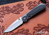 Chris Reeve Knives: Small Sebenza 31 - Glass Blasted Titanium - Bog Oak Inlay - CPM-MagnaCut - Drop Point - CR08JL010