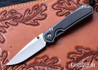 Chris Reeve Knives: Small Sebenza 31 - Glass Blasted Titanium - Bog Oak Inlay - CPM-MagnaCut - Drop Point - CR08JL011