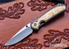Chris Reeve Knives: Small Sebenza 31 - Glass Blasted Titanium - Box Elder Inlay - CPM-MagnaCut - Drop Point - CR07JL018