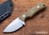 Battle Horse Knives: Jutland - O1 Tool Steel - Saber Grind - Green Micarta - Orange Liners - Kydex Sheath