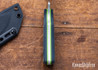Battle Horse Knives: Jutland - O1 Tool Steel - Saber Grind - Blue Micarta - Green Liners - Kydex Sheath