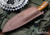 7Forge Knives: Artemis Hunter - Vintage Crosscut Canvas Micarta - Green Maple Burl Bolster - Black Liners - Mosaic Pins - AEB-L