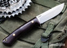 7Forge Knives: Artemis Hunter - Maroon Linen Micarta - Natural Liners - Mosaic Pins - AEB-L