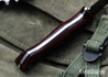 7Forge Knives: Messenger - Sanguine Burlap Micarta - Black Liners - Black Pins - 52100