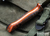 7Forge Knives: Venator EDC - Orange & Black Curly Maple - Orange Liners - Black Pins - AEB-L