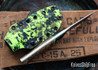 WW Customs: Wanderer - Black Linen Micarta & Thula Burl - Green Liners - W2 - Tanto