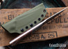 WW Customs: Maverick - OD Canvas Micarta & Thula Burl - Orange Liners - Brass Pins - Stonewashed AEB-L #2