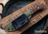 WW Customs: Maverick - OD Canvas Micarta & Thula Burl - Orange Liners - Brass Pins - Stonewashed AEB-L #2