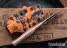 WW Customs: Wanderer - Natural Linen Micarta & Spalted Maple - Orange Liners - Brass Pins - Stonewashed 80CrV2