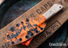WW Customs: Wanderer - Natural Linen Micarta & Spalted Maple - Orange Liners - Brass Pins - Stonewashed 80CrV2