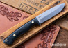 7Forge Knives: Artemis Bushcrafter - Black Canvas Micarta - Natural Liners - Brass Pins - 52100