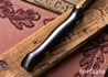 7Forge Knives: Artemis Bushcrafter - Black Canvas Micarta - Natural Liners - Brass Pins - 52100