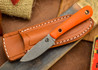 Dan Koster Knives: Scout 3v - Blaze Orange G-10 - Mini Modern Classic Sheath