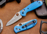 Benchmade Knives: 555HG-BLU Mini Griptilian - Blue Scales - Sheepsfoot Blade