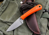 L.T. Wright Knives: Small Work Horse - Orange G-10 - D2 Steel - Neck Sheath