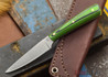 L.T. Wright Knives: Coyote - Green & Black G-10 - Flat Ground - D2 Steel