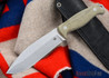 Dan Koster Knives: M.U.C.K. - CPM 3V - Green Canvas Micarta- Black Leather