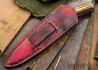 Jeff Murison Knives: Bowie - Motorcycle Chain Damascus - Stag Handle - JM25FA08