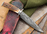Jeff Murison Knives: Bowie - Motorcycle Chain Damascus - Stag Handle - JM25FA08