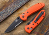Benchmade Knives: 551SBK-ORG Griptilian - Modified Drop Point - Black Blade - Orange Handle - Serrated