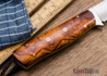 Cross Knives: Bushcraft Knife - Desert Ironwood Burl - Yellow Liners - Mosaic Pins