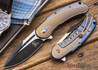 Todd Begg Knives: Steelcraft Series - Mini-Bodega - Blue & Gold - Fan Pattern - Black & Satin Blade